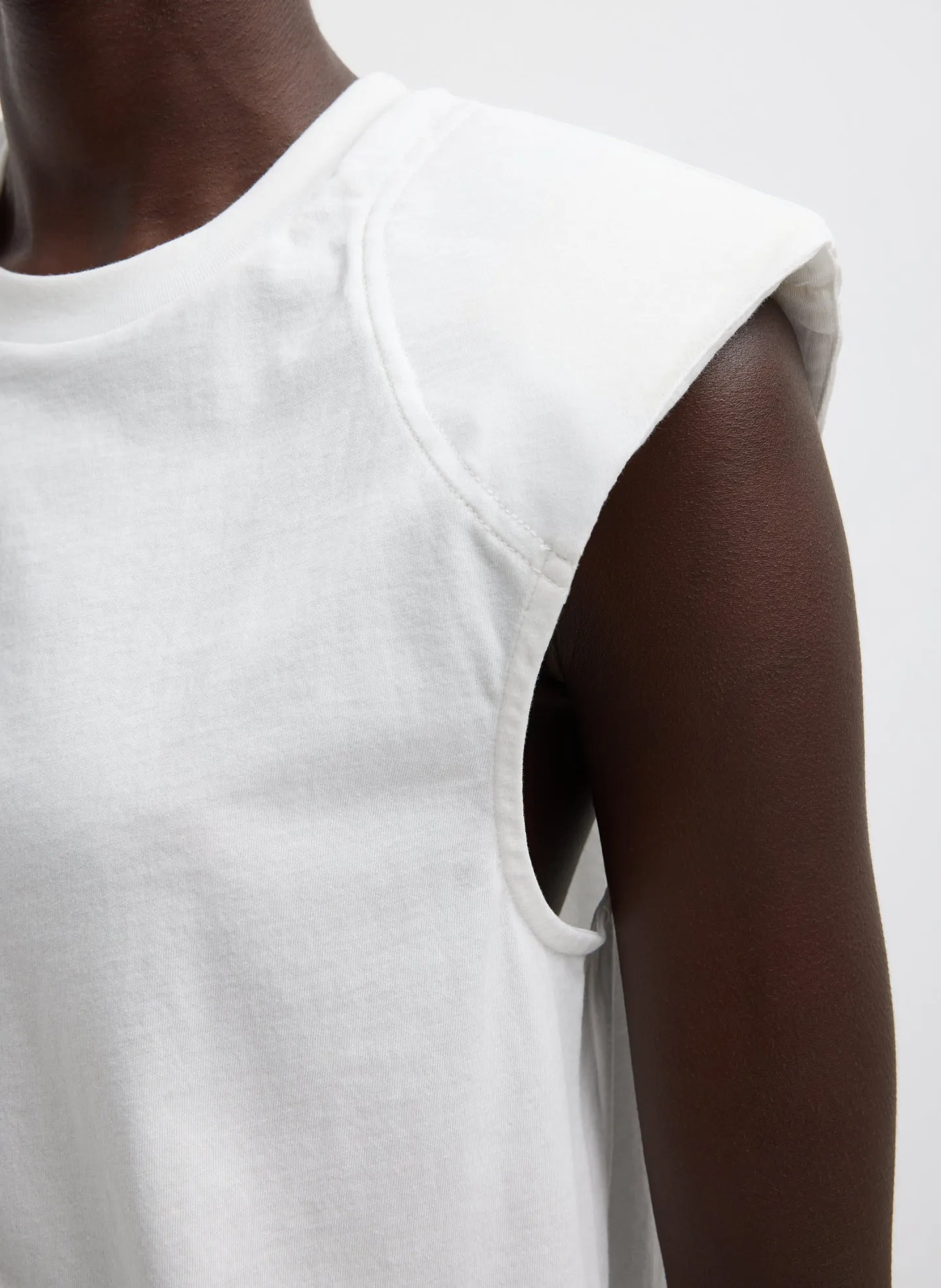 Padded Shoulder Sleeveless T-Shirt sold by Tibi product image thumbnail 5