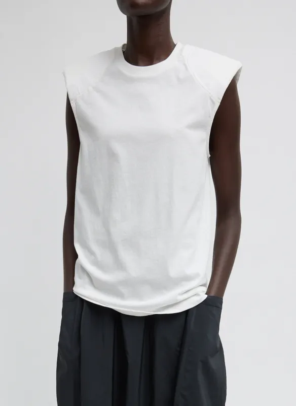 Padded Shoulder Sleeveless T-Shirt sold by Tibi