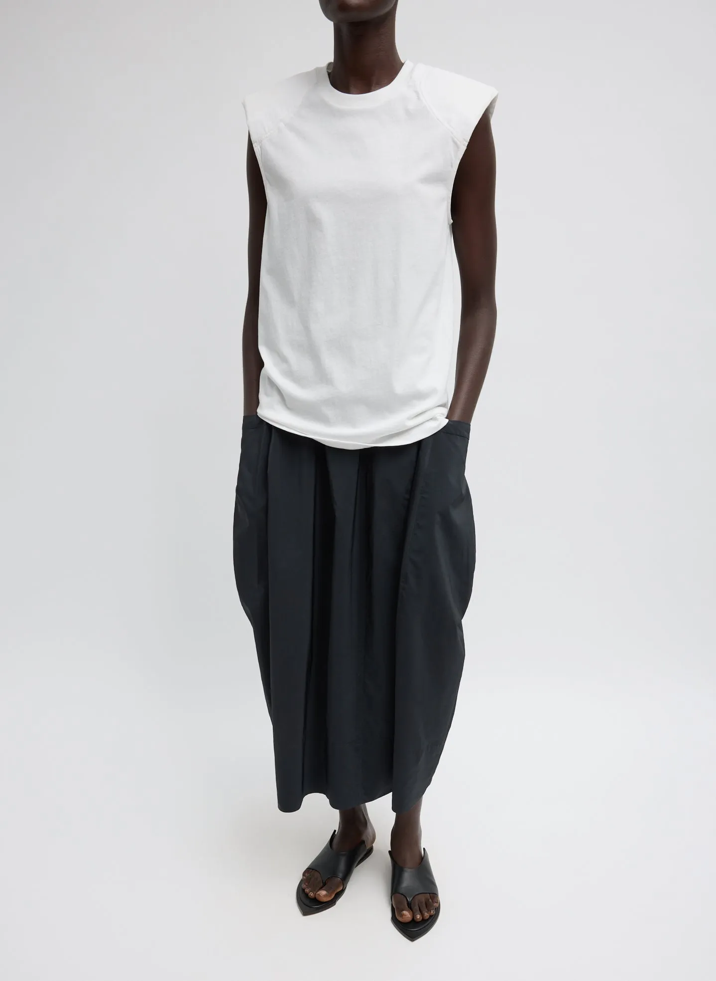 Padded Shoulder Sleeveless T-Shirt sold by Tibi product image thumbnail 4