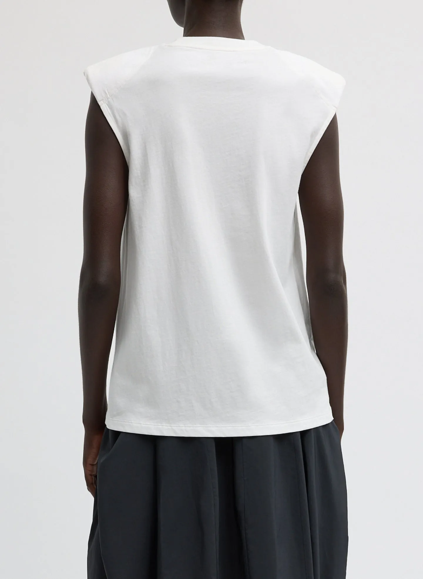 Padded Shoulder Sleeveless T-Shirt sold by Tibi product image thumbnail 3