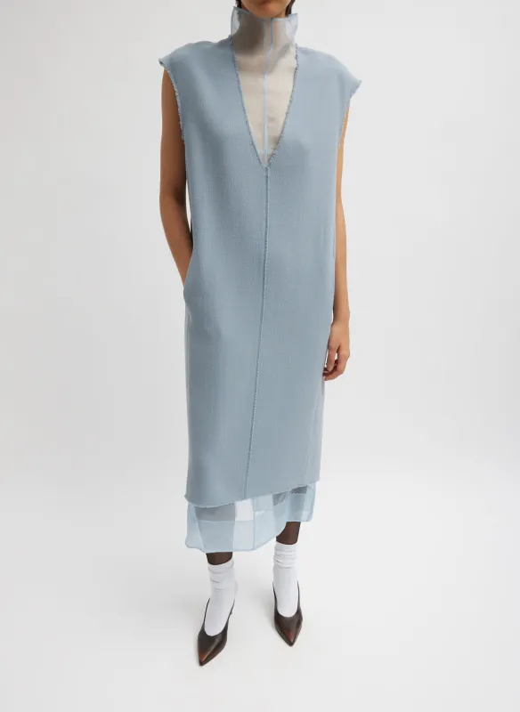 Melee Crepe V-Neck Dress With Organza Lining made by Tibi
