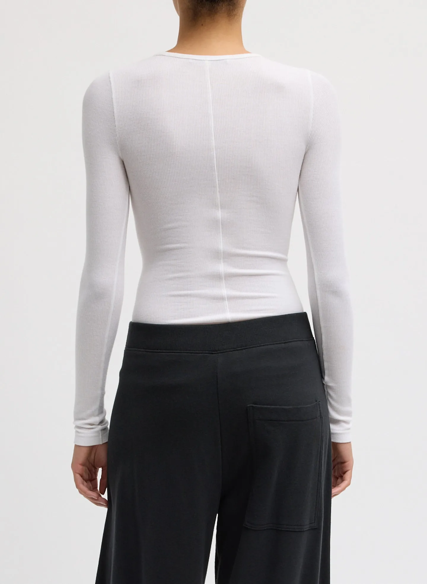 Circular Ribbed Crewneck Pullover T-Shirt sold by Tibi product image thumbnail 2