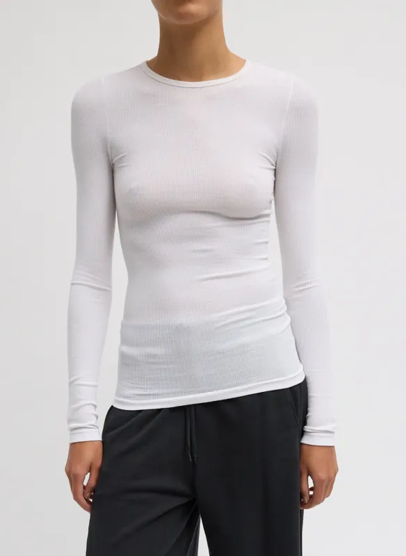 Circular Ribbed Crewneck Pullover T-Shirt made by Tibi
