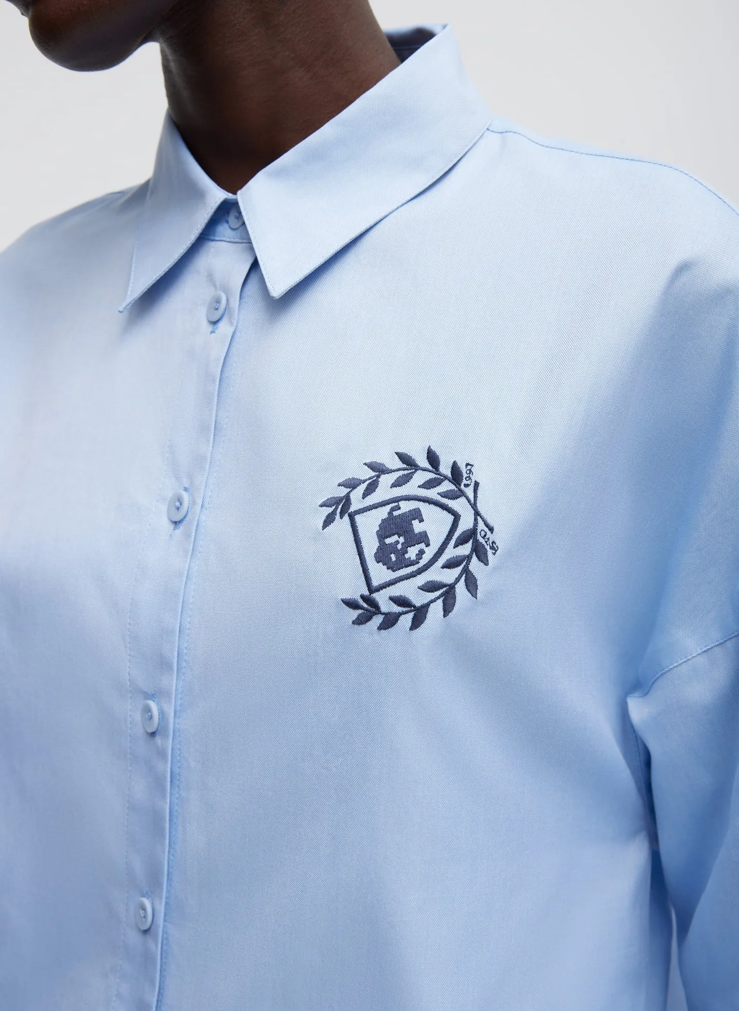 Oxford Shirting Crest Gabe Oversized Shirt sold by Tibi product image thumbnail 2