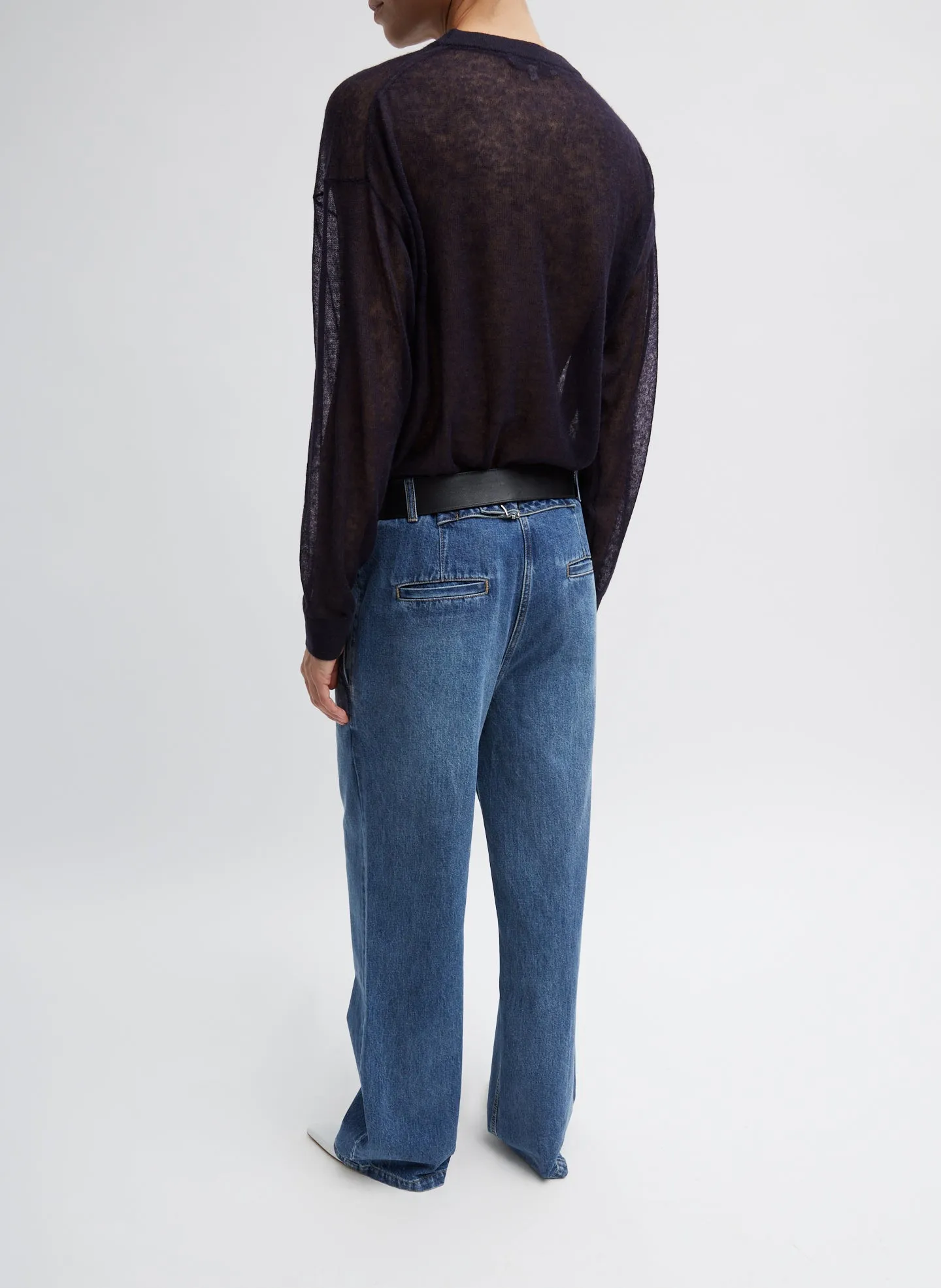 Sheer Sweater Crewneck Easy Pullover sold by Tibi product image thumbnail 5