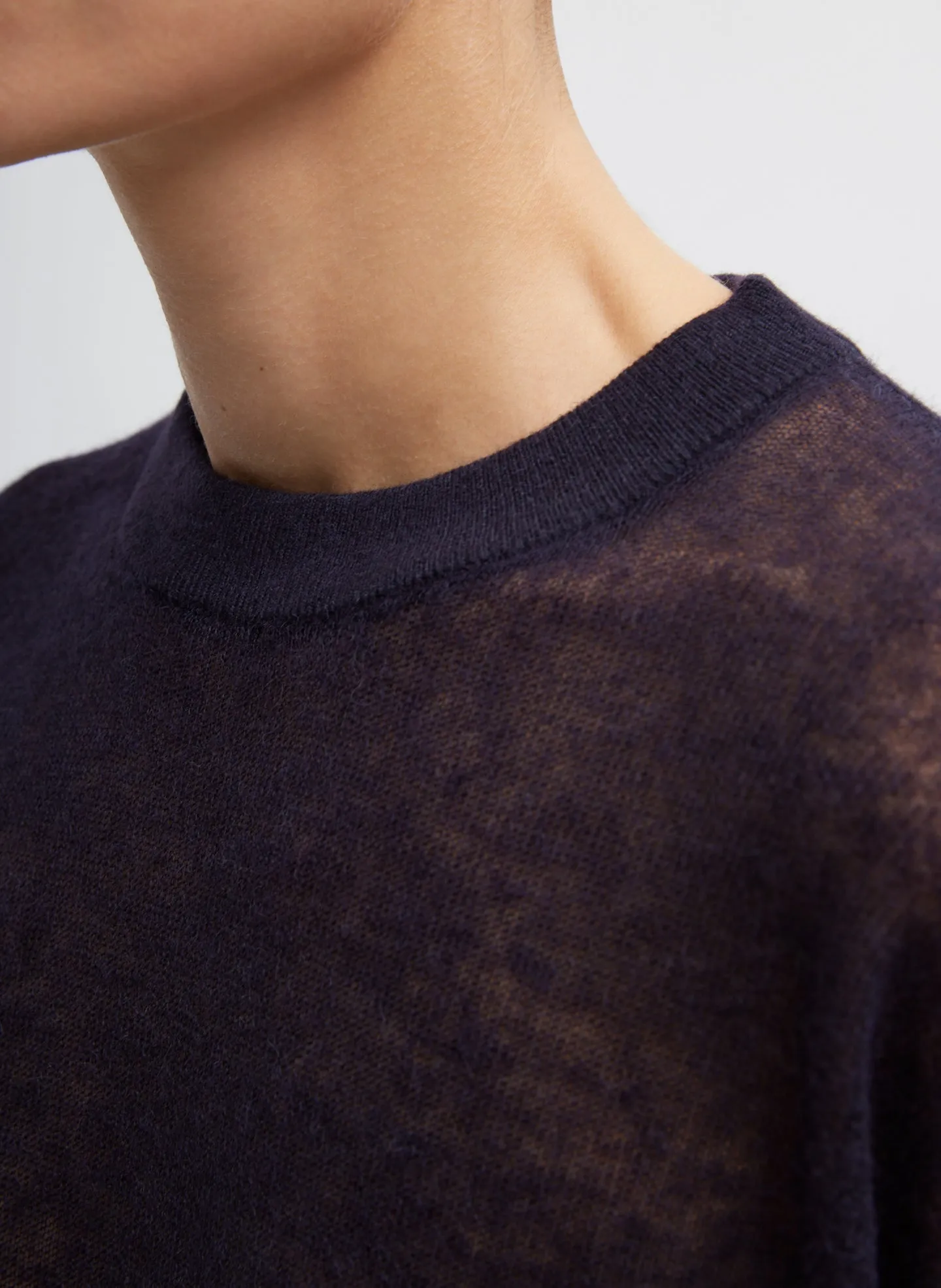 Sheer Sweater Crewneck Easy Pullover sold by Tibi product image thumbnail 2