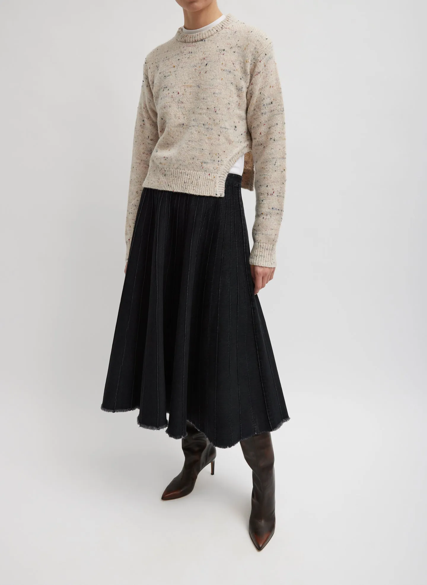 Confetti Shrunken Crewneck Pullover sold by Tibi product image thumbnail 4