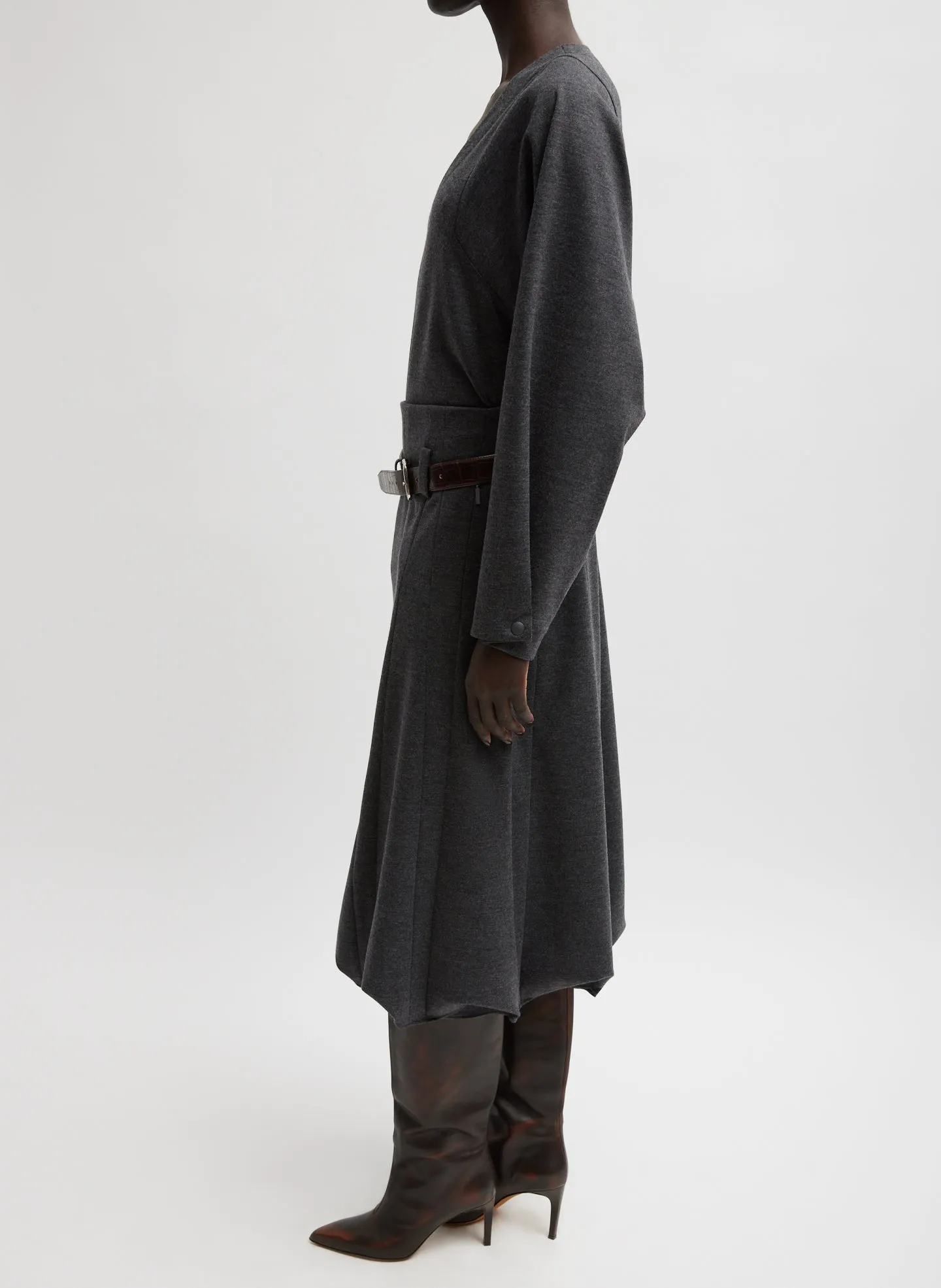 Melange Jersey Tucked Panel Skirt sold by Tibi product image thumbnail 3