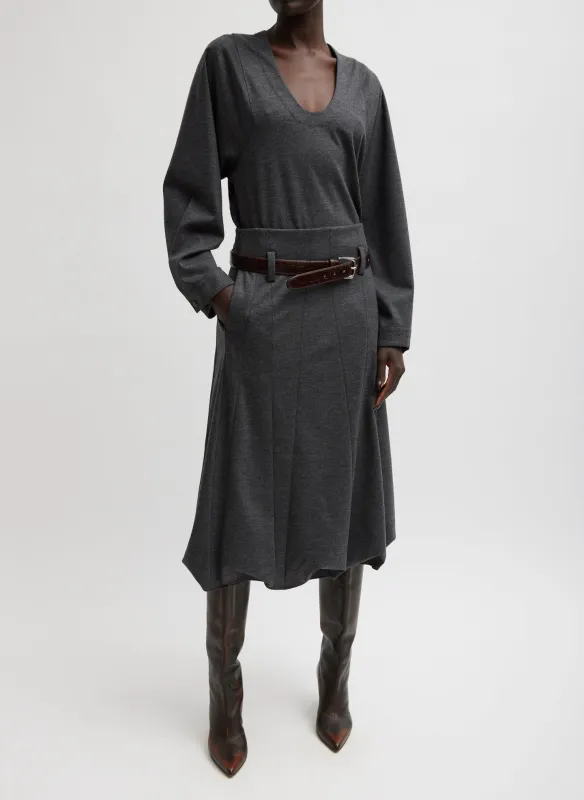 Melange Jersey Tucked Panel Skirt sold by Tibi