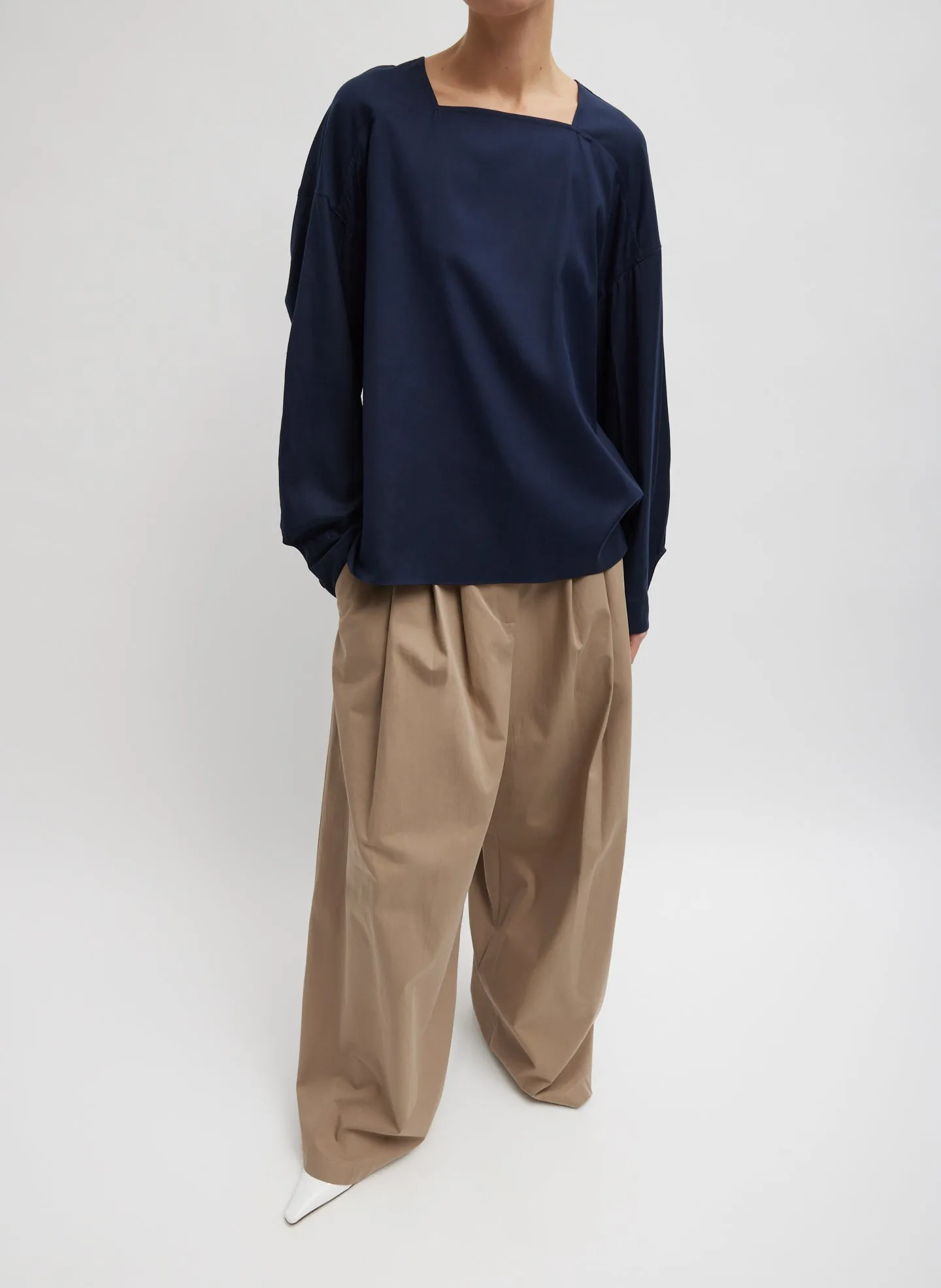 Lyocell Drape Squareneck Top sold by Tibi