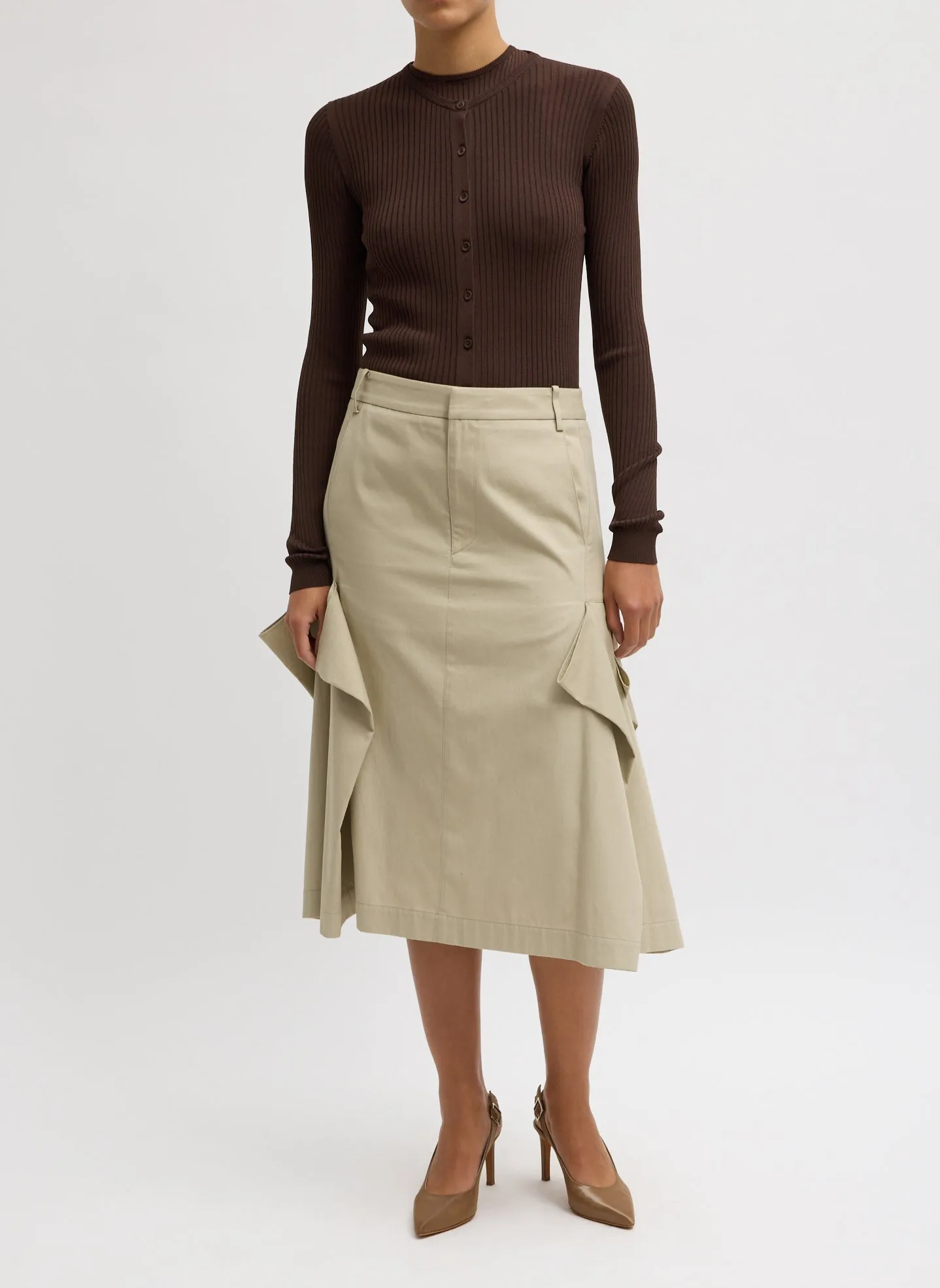 Ribbed Sweater Slim Cardigan sold by Tibi product image thumbnail 3