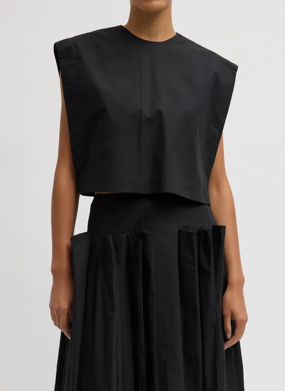 Compact Eco Poplin Cropped Square Top sold by Tibi