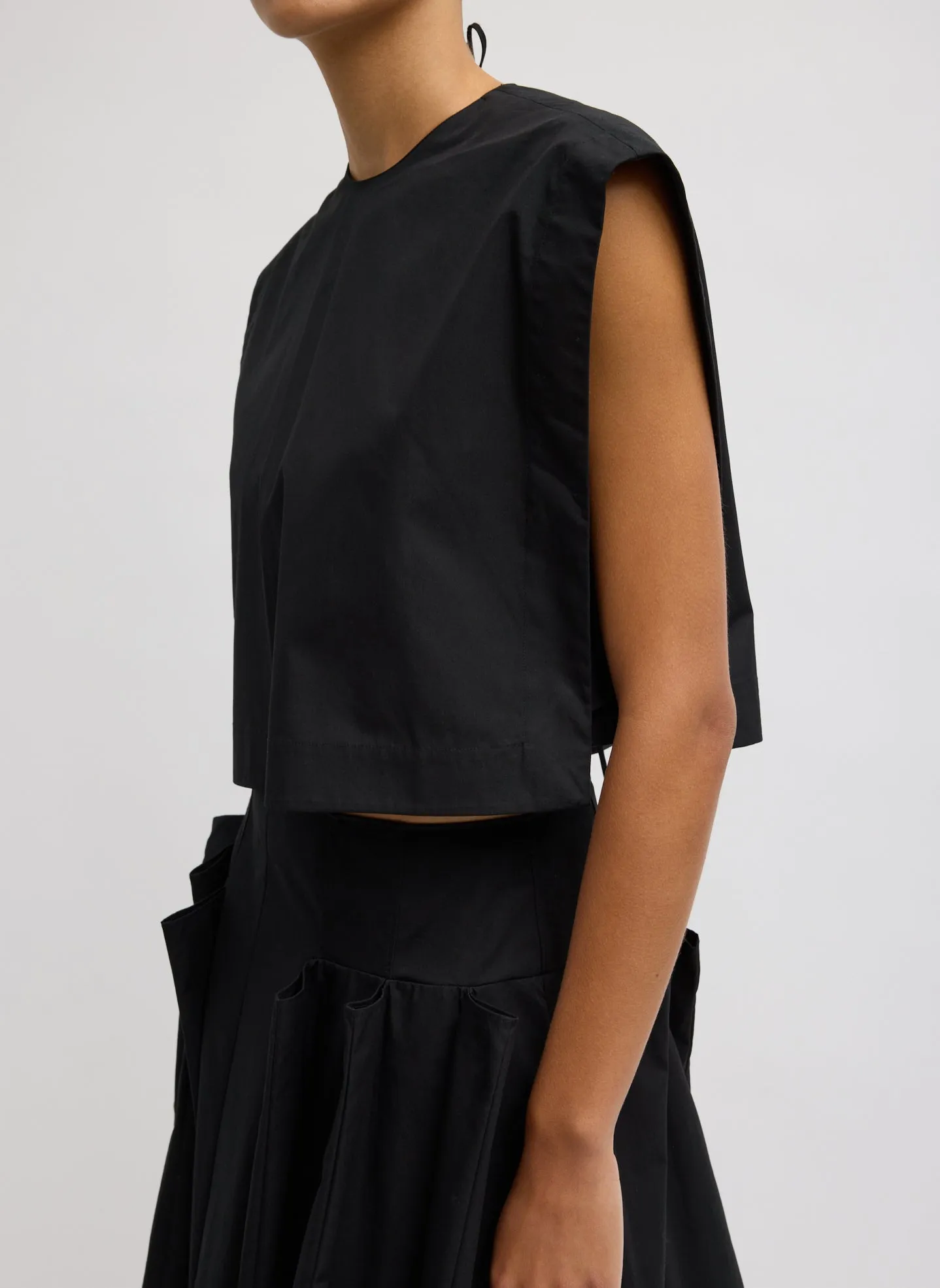 Compact Eco Poplin Cropped Square Top sold by Tibi product image thumbnail 2