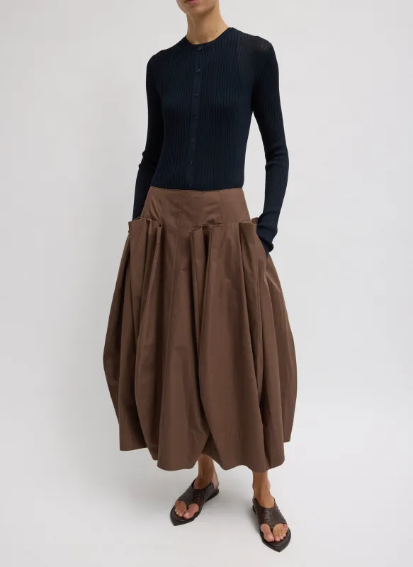 Compact Eco Poplin Pinched Pleat Full Skirt sold by Tibi