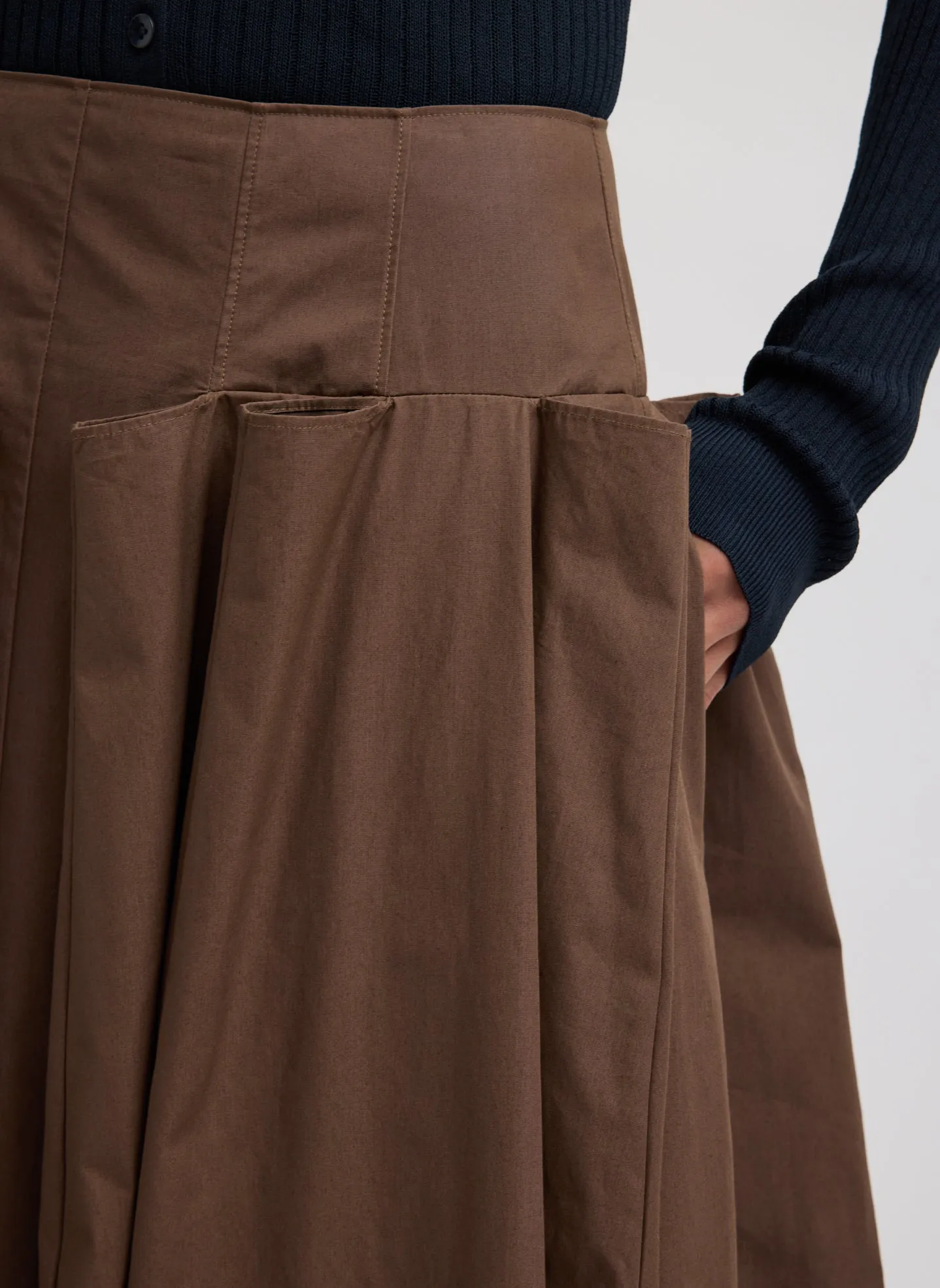 Compact Eco Poplin Pinched Pleat Full Skirt sold by Tibi product image thumbnail 4