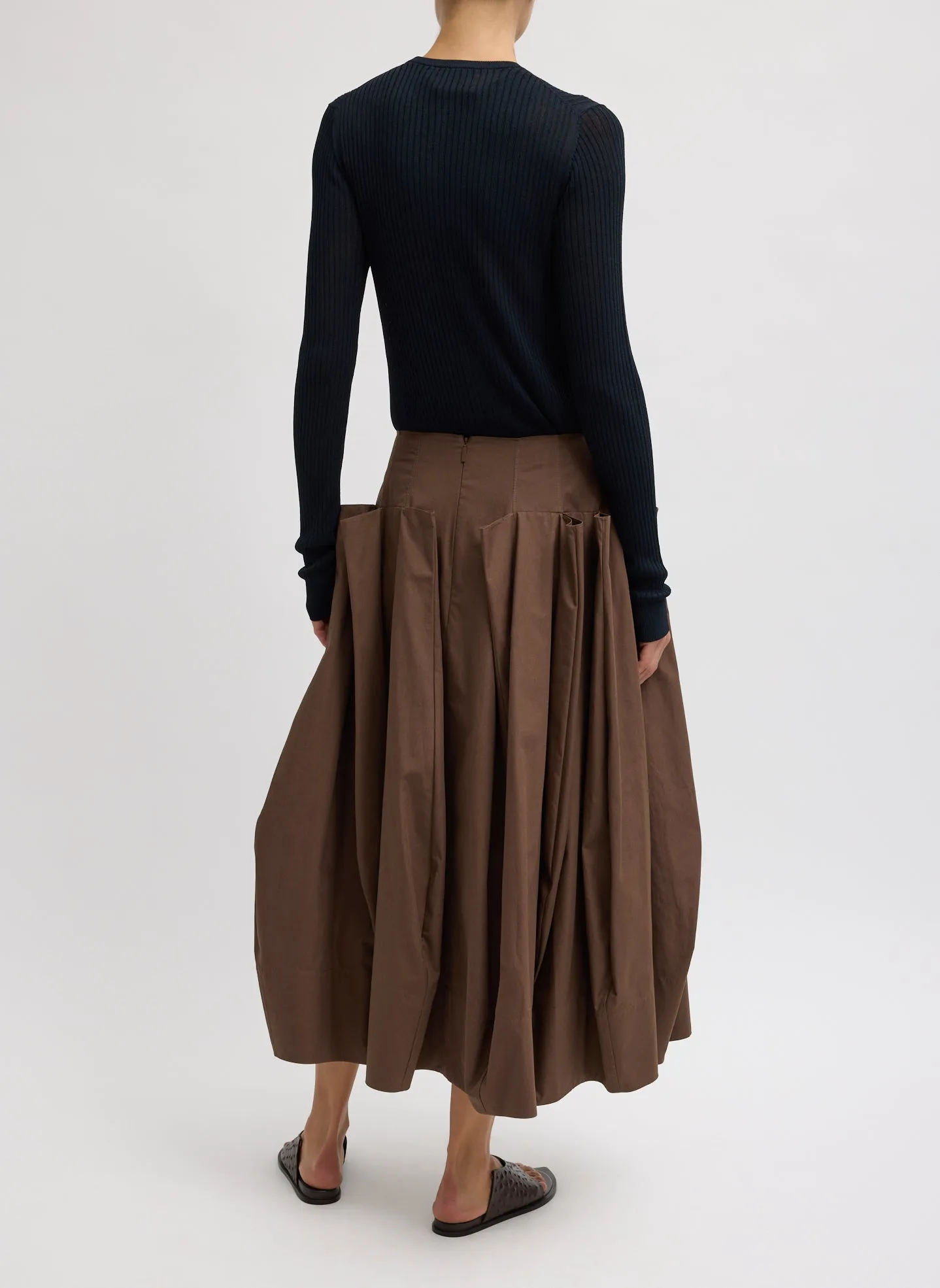 Compact Eco Poplin Pinched Pleat Full Skirt sold by Tibi product image thumbnail 3