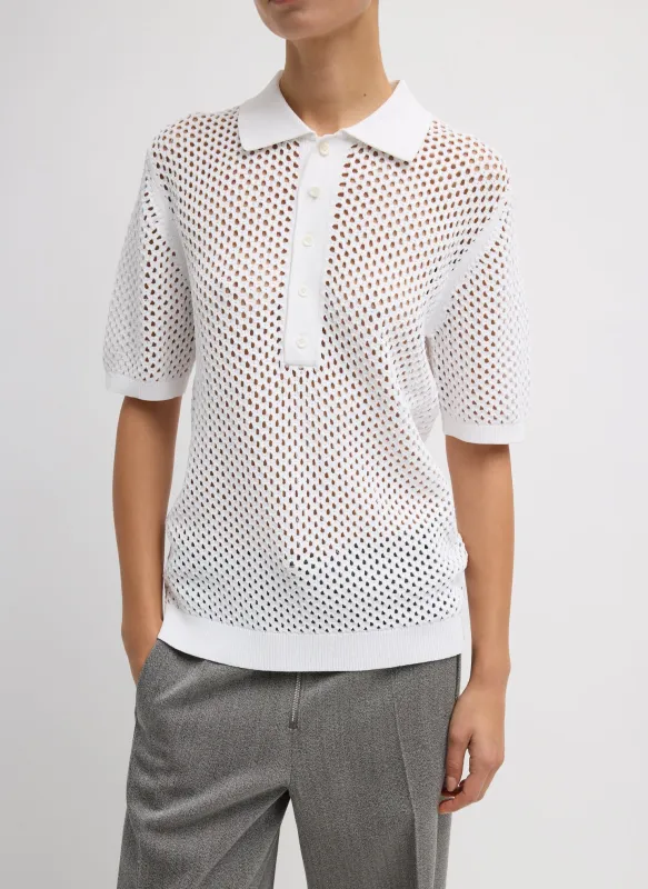 Crochet Netting Slim Polo sold by Tibi