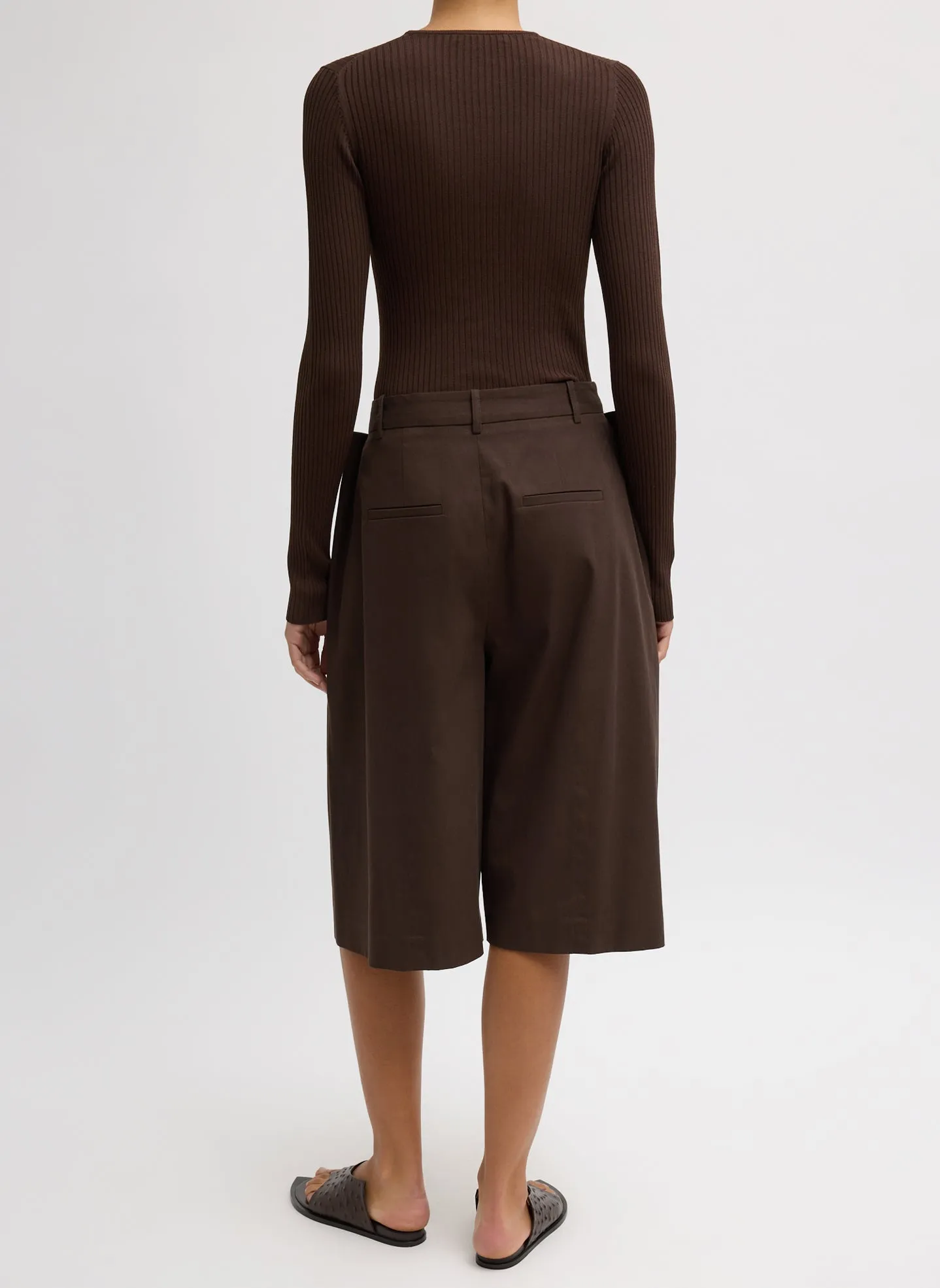 Luxe Spring Twill Tucked Pleated Wide Leg Short sold by Tibi product image thumbnail 3