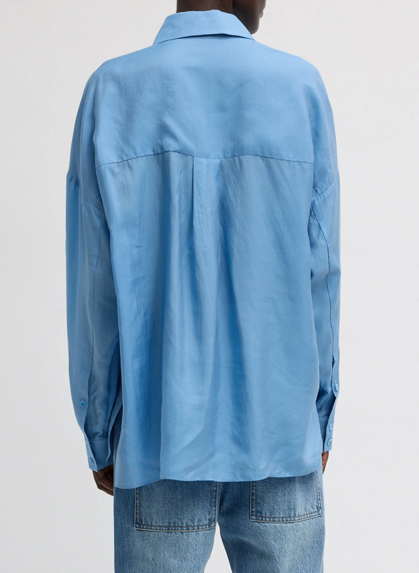 Ultra Light Silk Tencel Oversized Shirt sold by Tibi product image thumbnail 4