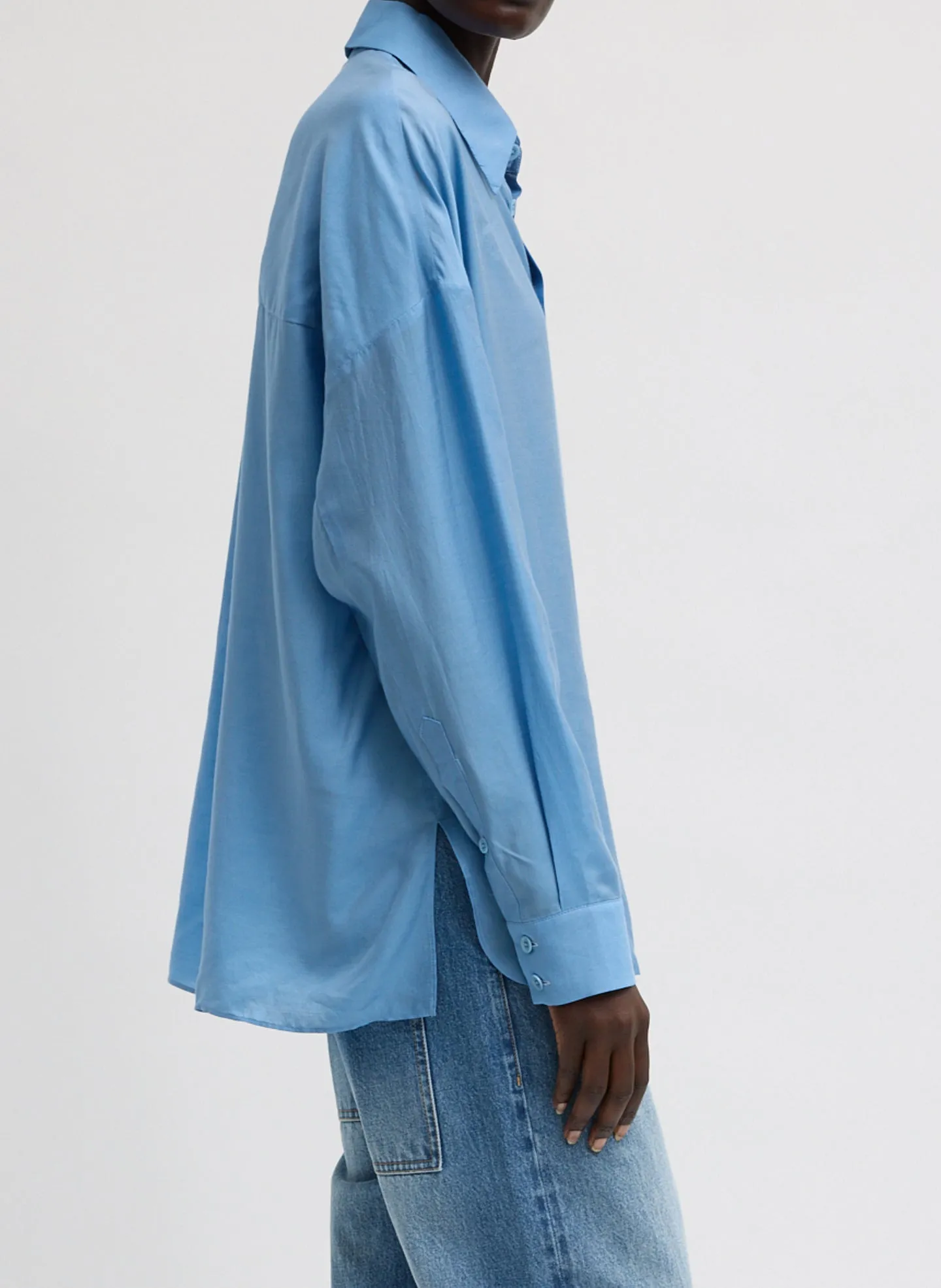 Ultra Light Silk Tencel Oversized Shirt sold by Tibi product image thumbnail 3