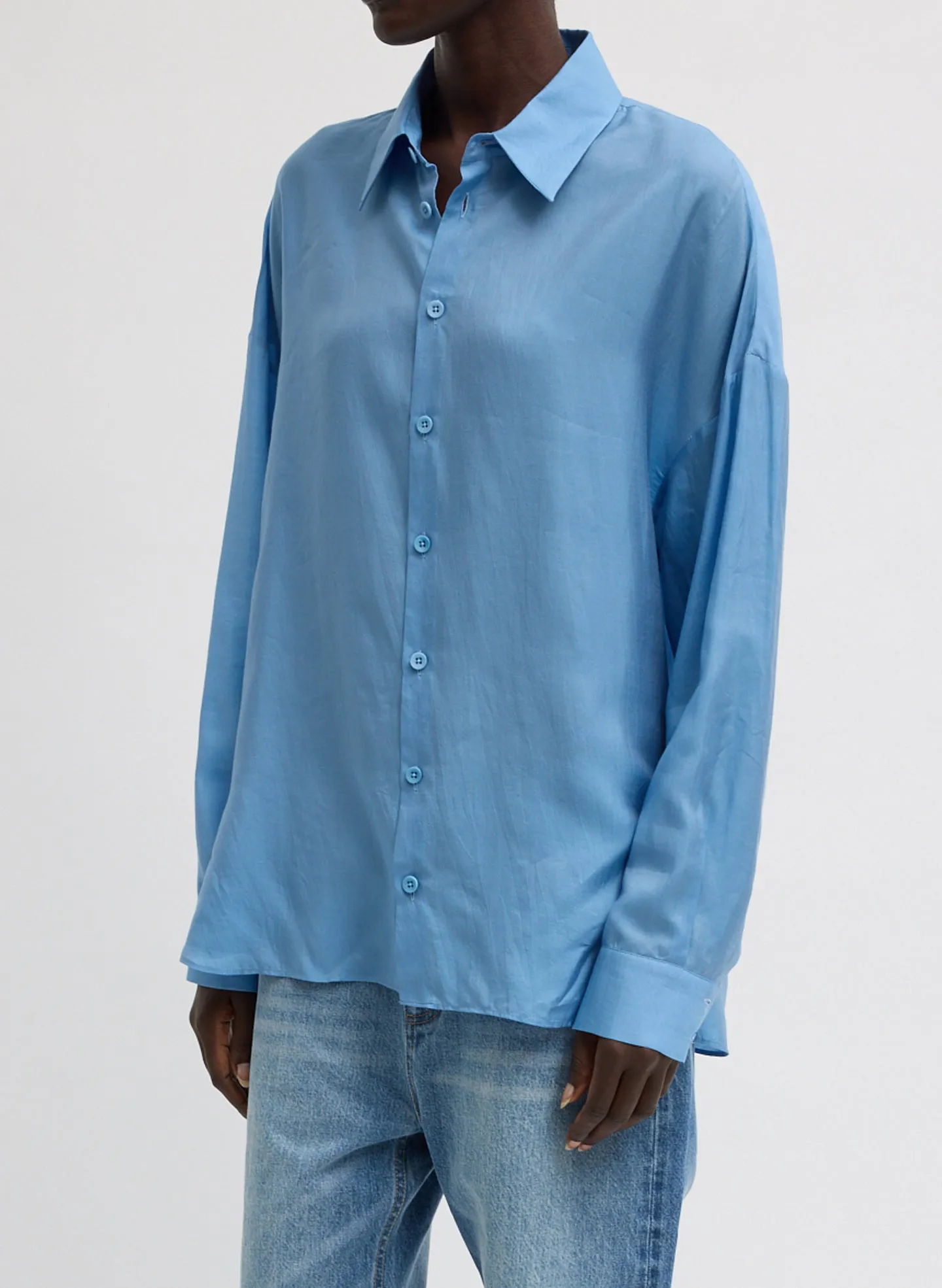 Ultra Light Silk Tencel Oversized Shirt sold by Tibi product image thumbnail 2