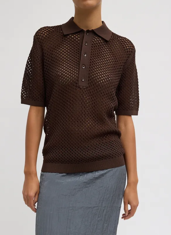 Crochet Netting Slim Polo made by Tibi