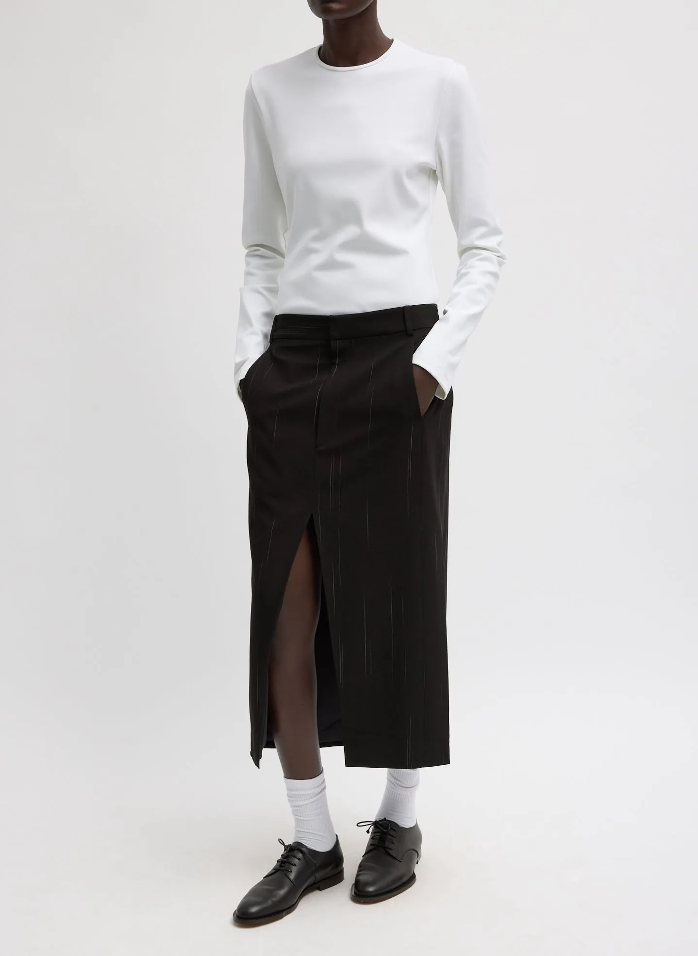 Viscose Suiting Midi Trouser Skirt sold by Tibi product image thumbnail 3