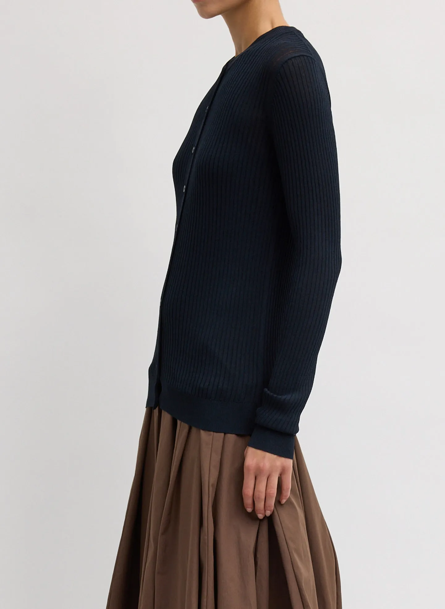 Ribbed Sweater Slim Cardigan sold by Tibi product image thumbnail 2