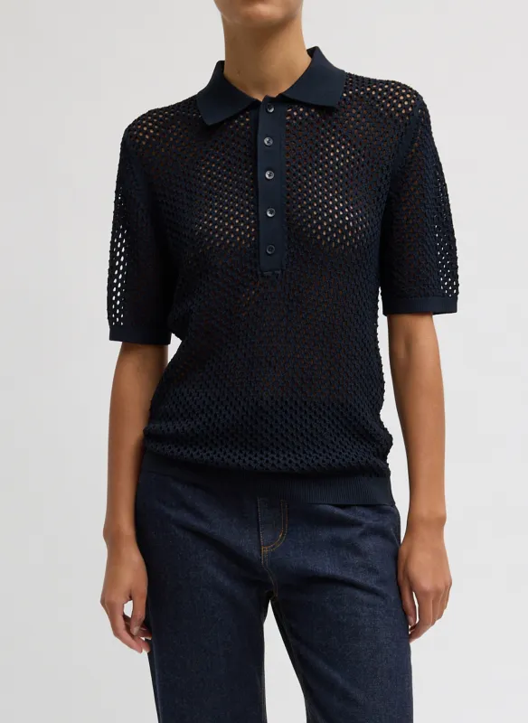 Crochet Netting Slim Polo sold by Tibi