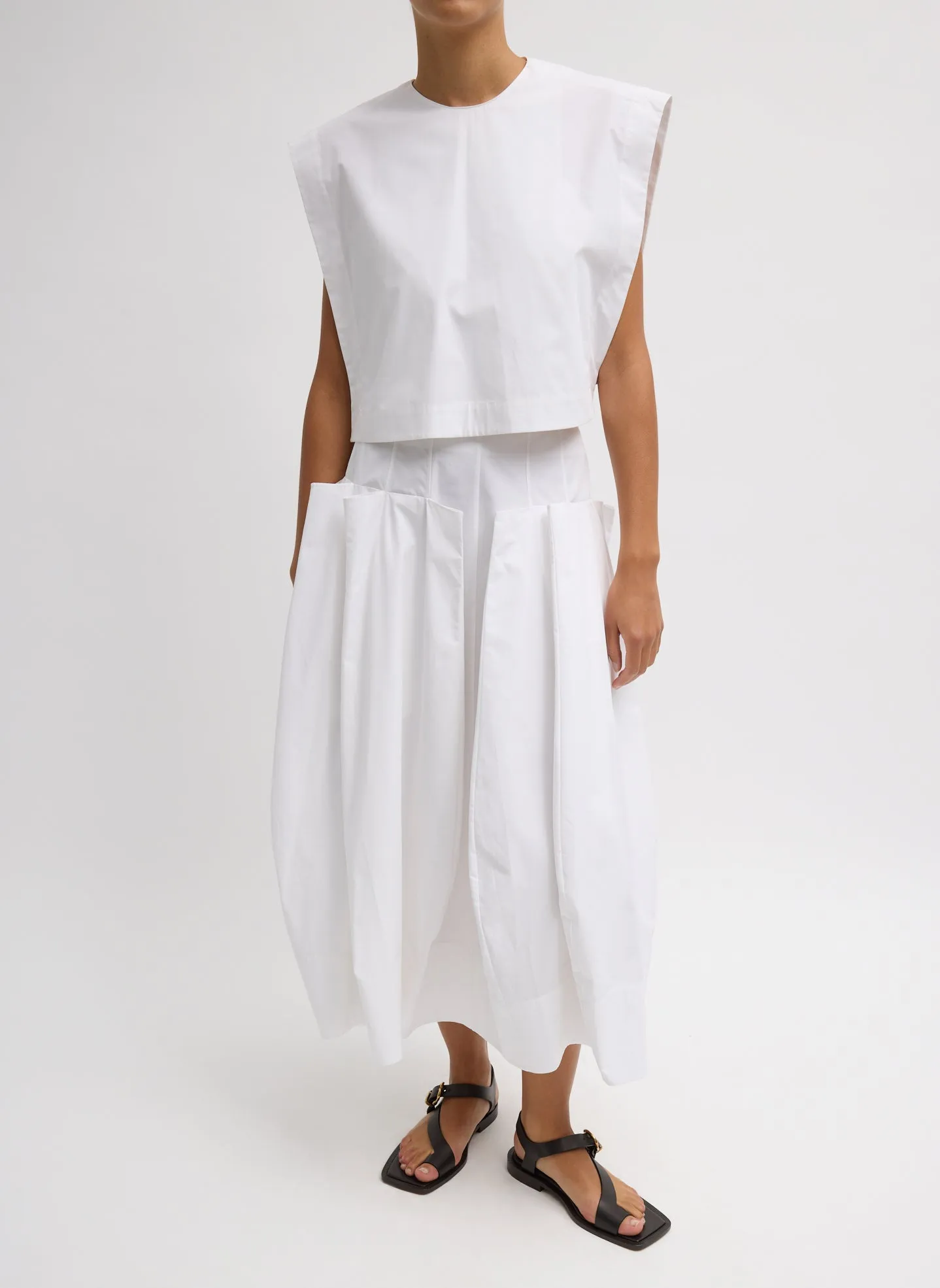 Compact Eco Poplin Cropped Square Top sold by Tibi product image thumbnail 4