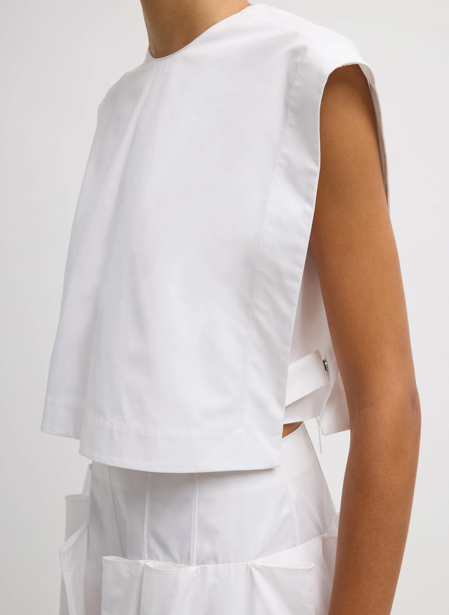 Compact Eco Poplin Cropped Square Top sold by Tibi product image thumbnail 2