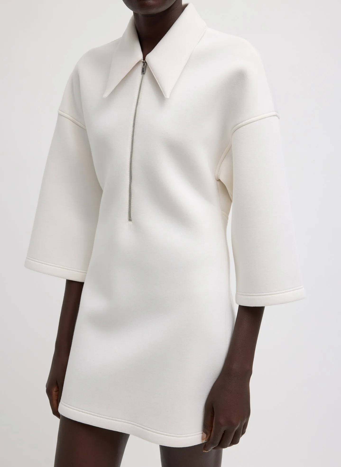 Bonded Viscose Zip Front Short Sleeve Slim Tunic sold by Tibi product image thumbnail 4