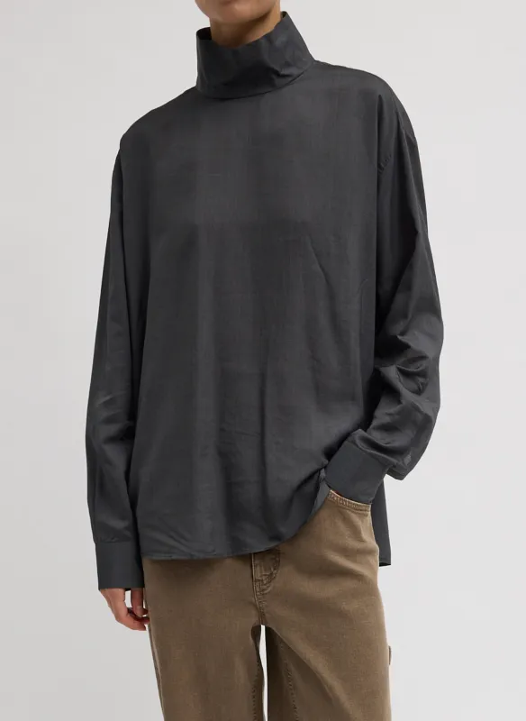 Ultra Light Silk Tencel Funnel Neck Shirt made by Tibi