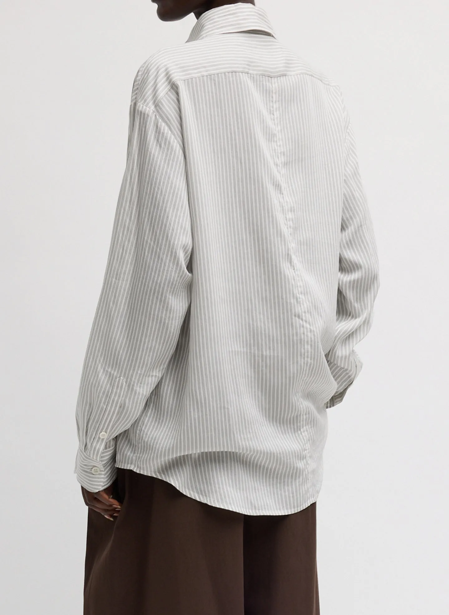 Ultra Light Silk Tencel Striped Pintucked Shirt sold by Tibi product image thumbnail 5