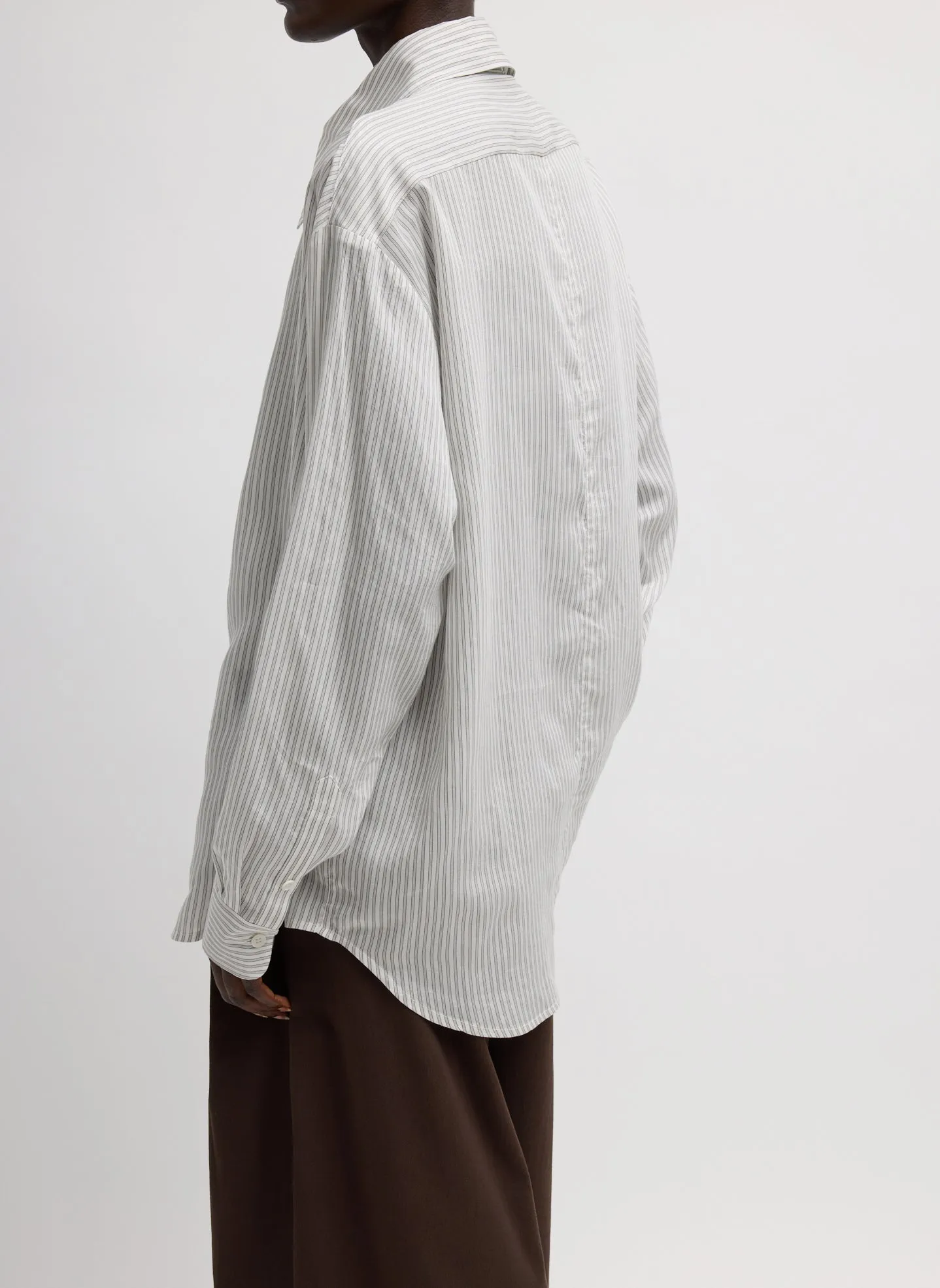 Ultra Light Silk Tencel Striped Pintucked Shirt sold by Tibi product image thumbnail 4