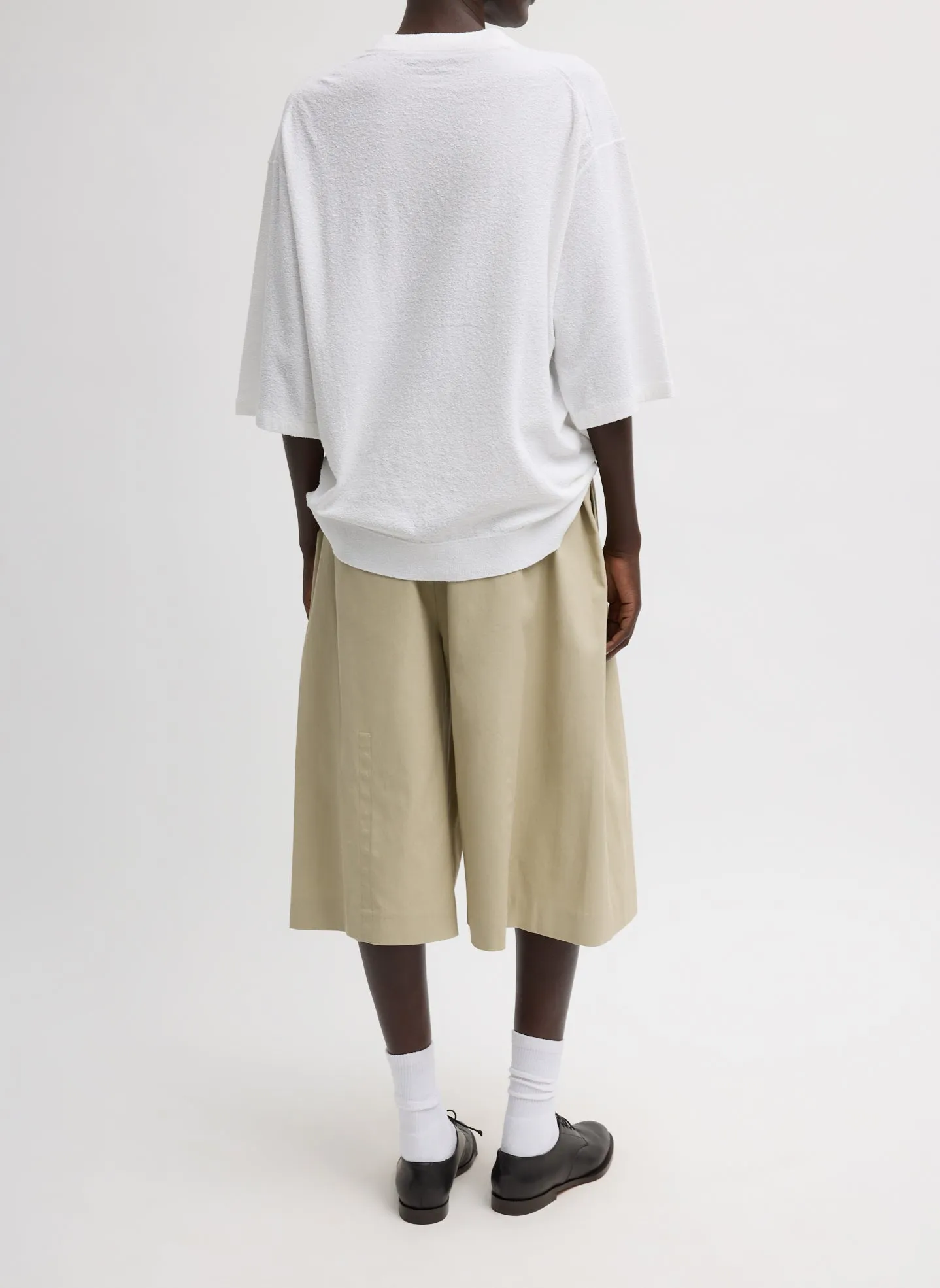 Luxe Spring Twill Tucked Pleated Wide Leg Short sold by Tibi product image thumbnail 3