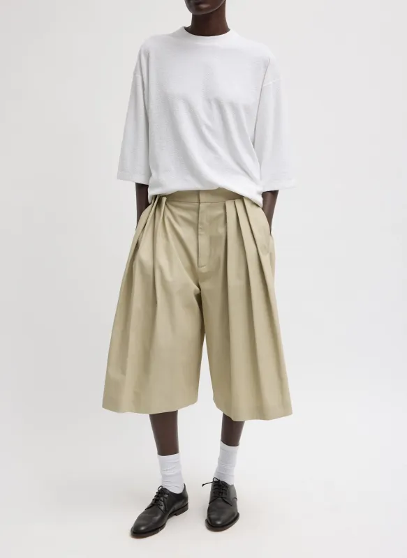 Luxe Spring Twill Tucked Pleated Wide Leg Short made by Tibi