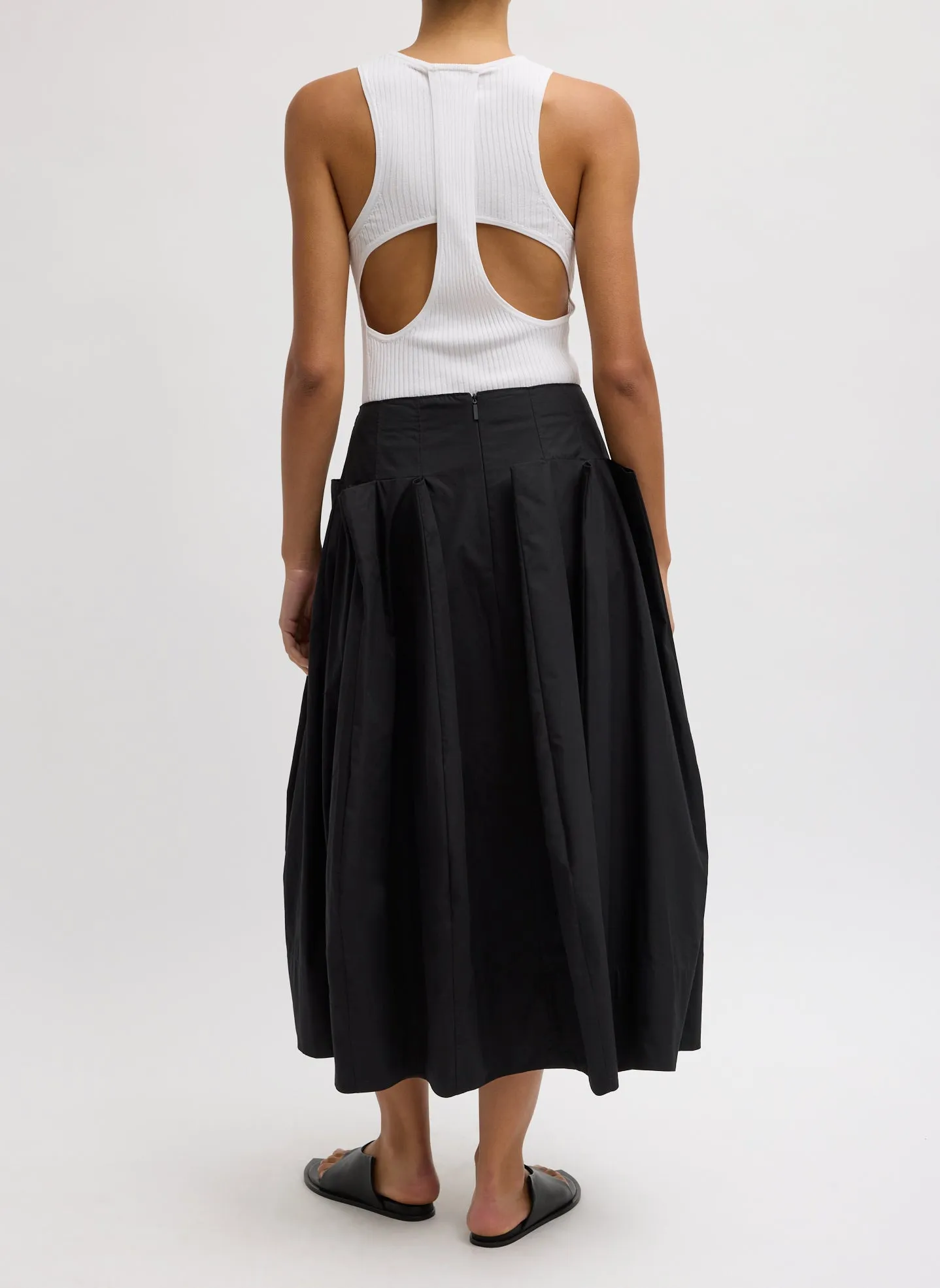Compact Eco Poplin Pinched Pleat Full Skirt sold by Tibi product image thumbnail 3