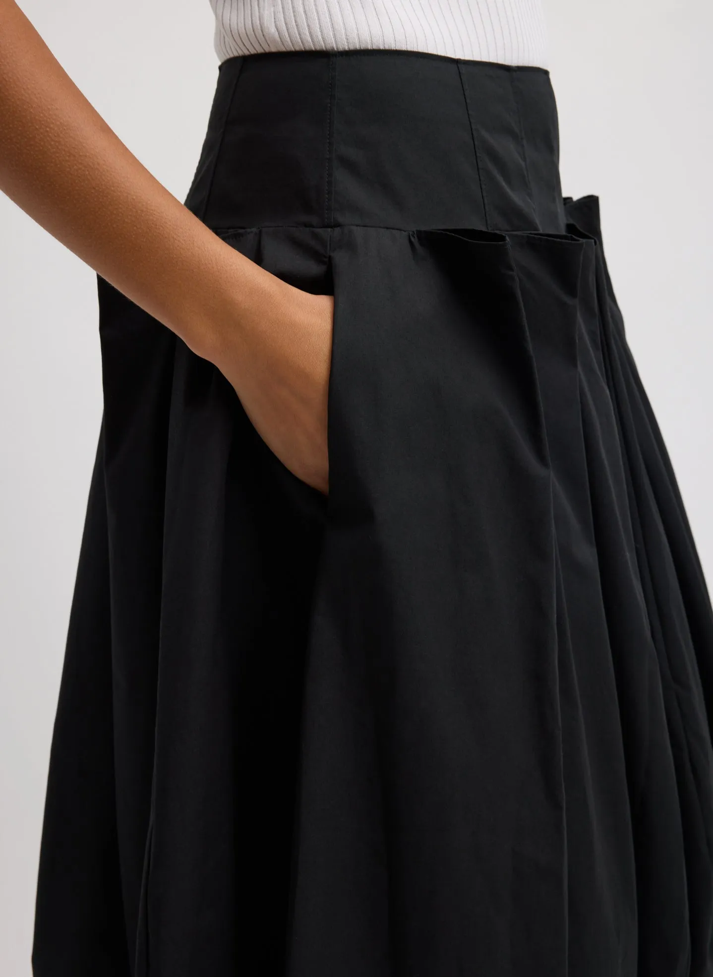 Compact Eco Poplin Pinched Pleat Full Skirt sold by Tibi product image thumbnail 4