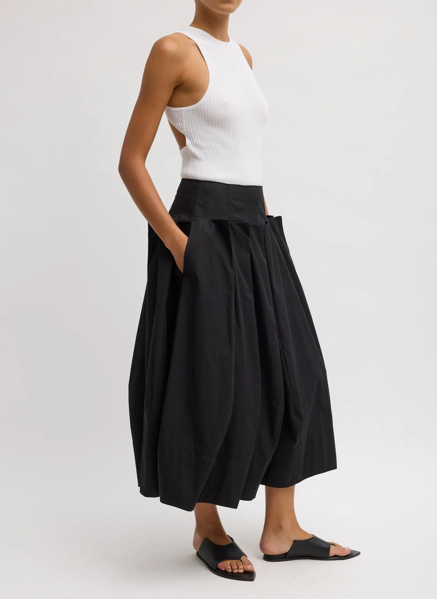 Compact Eco Poplin Pinched Pleat Full Skirt sold by Tibi product image thumbnail 2