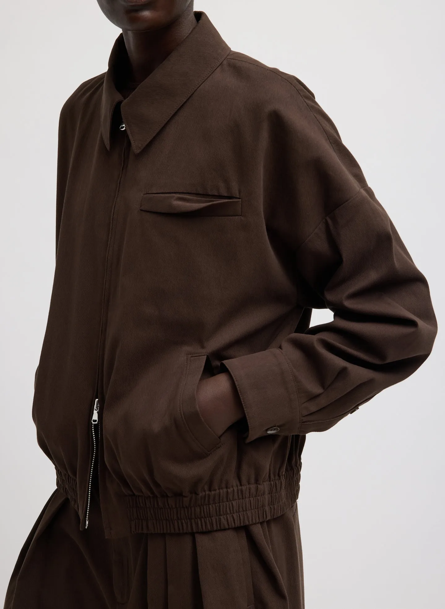 Luxe Spring Twill Bomber sold by Tibi product image thumbnail 4