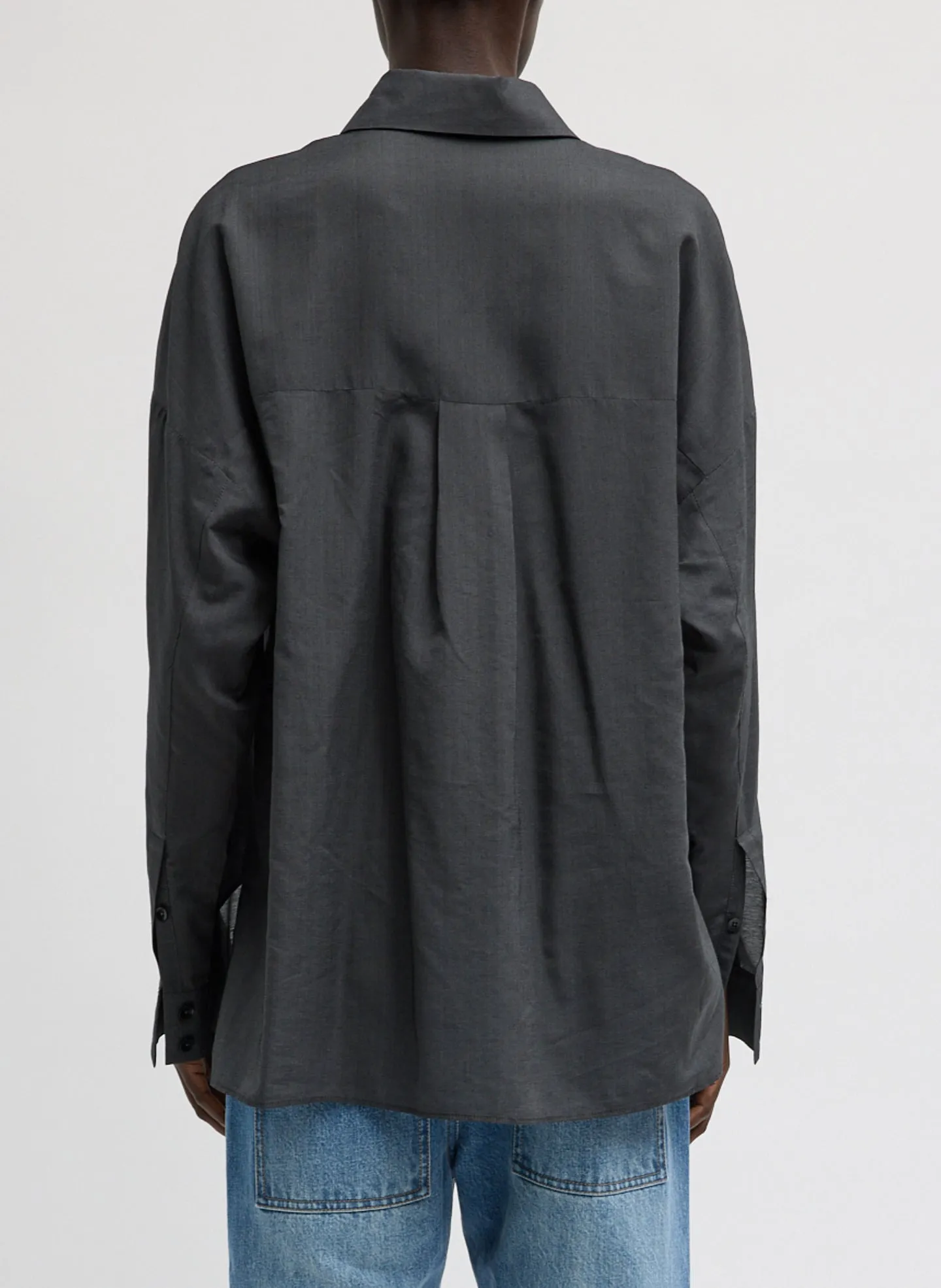 Ultra Light Silk Tencel Oversized Shirt sold by Tibi product image thumbnail 3