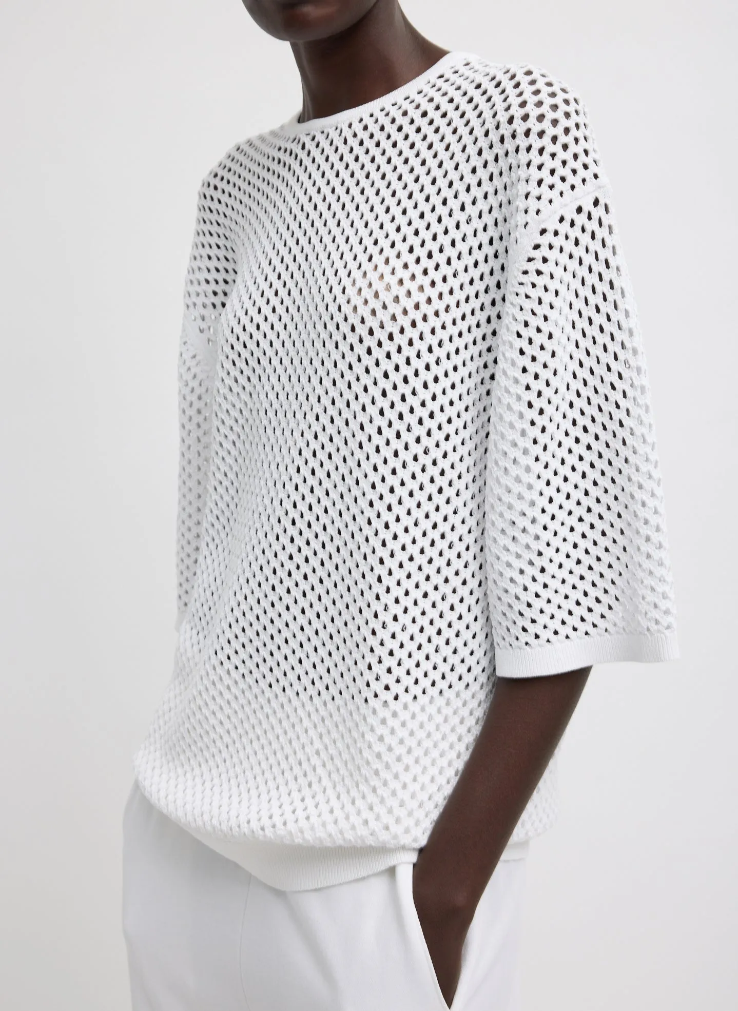 Crochet Netting Oversized Easy T-Shirt sold by Tibi product image thumbnail 3