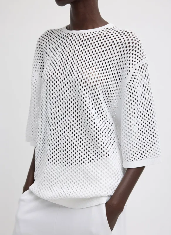 Crochet Netting Oversized Easy T-Shirt made by Tibi