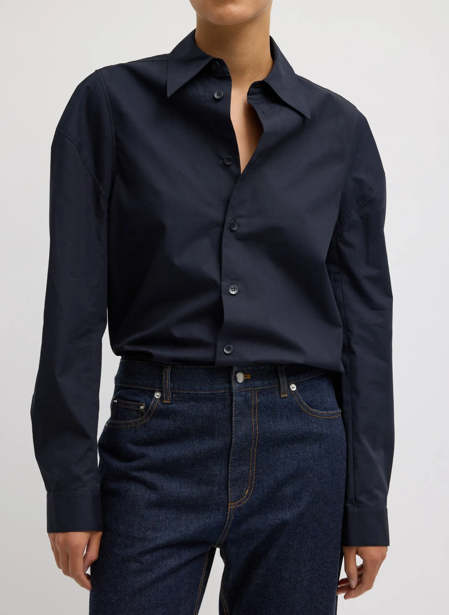 Compact Eco Poplin Hinged Shirt sold by Tibi product image thumbnail 3