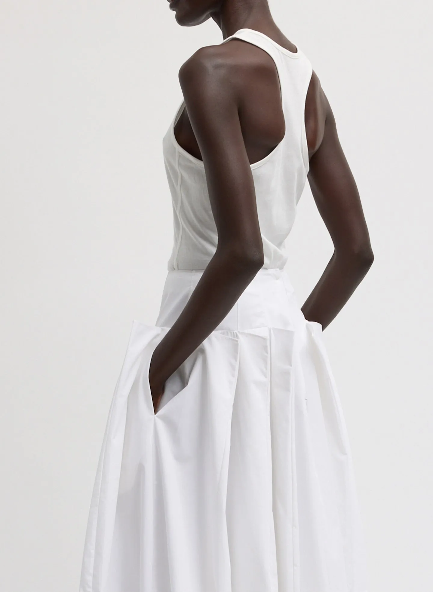 Crewneck Racerback Bodysuit sold by Tibi product image thumbnail 2