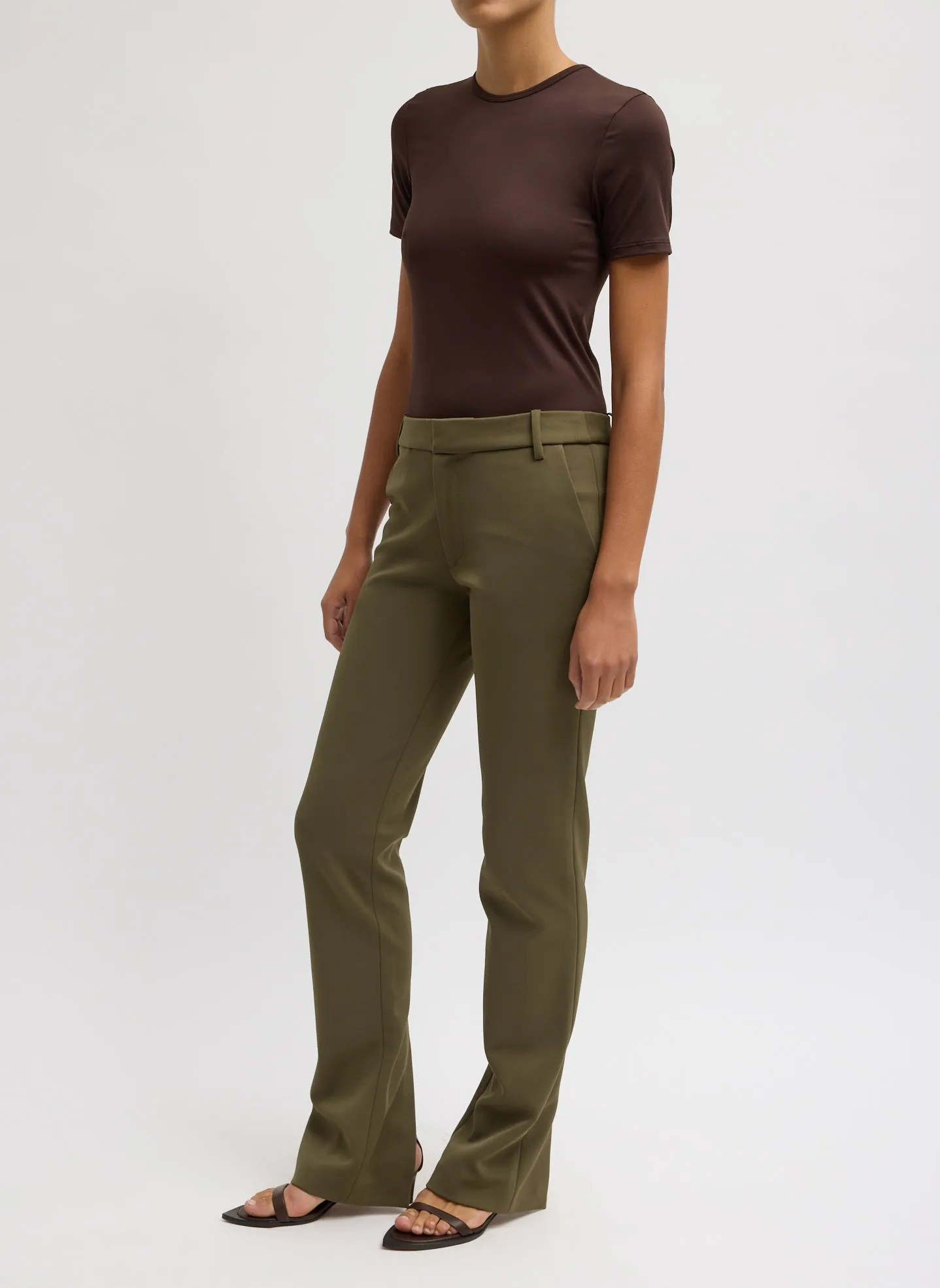 Spring Bonded Twill Elfie Trousers With Slits sold by Tibi product image thumbnail 2