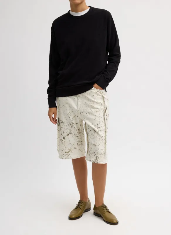 Calcimin Denim Tuck Jean Shorts sold by Tibi