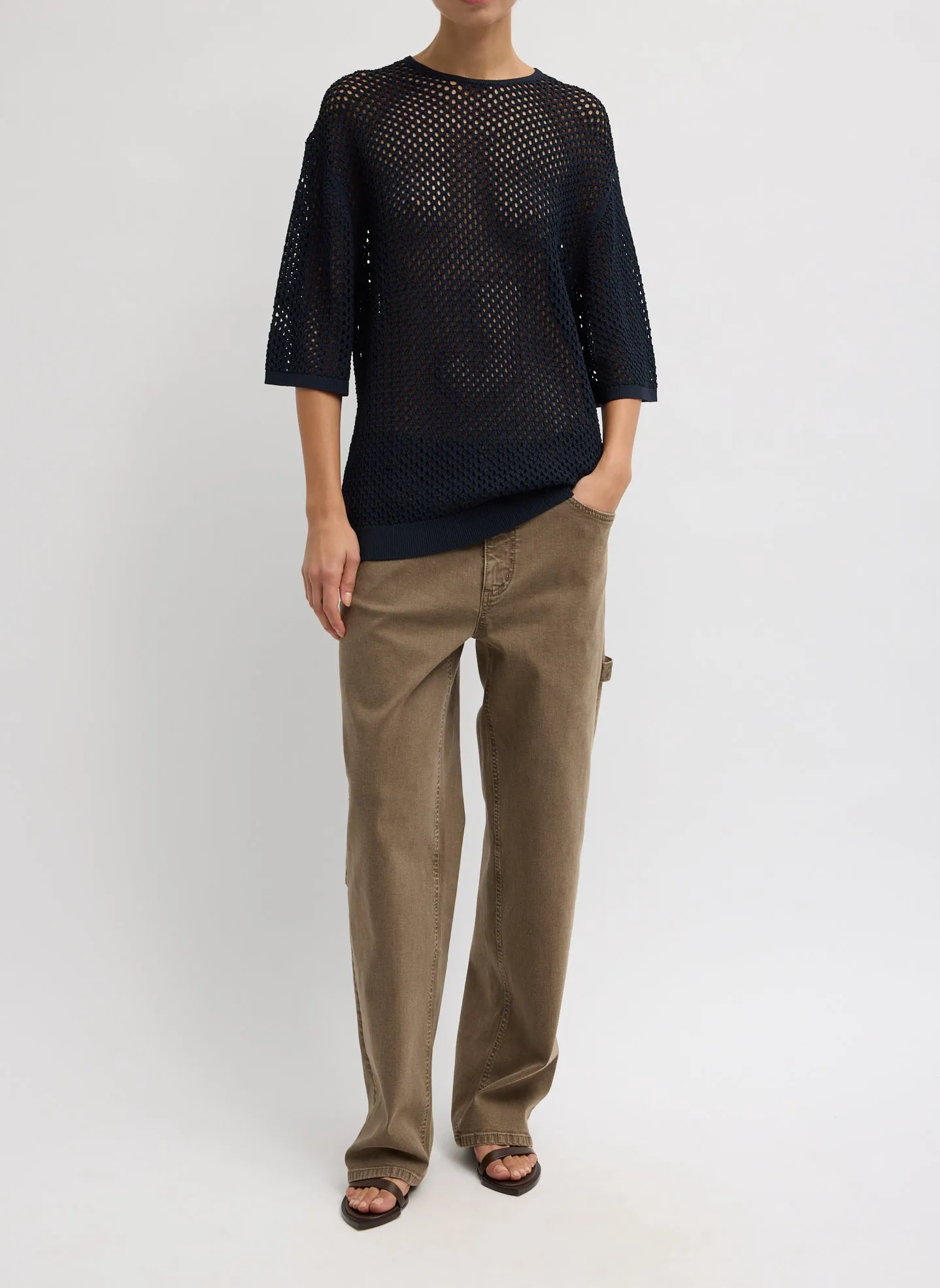 Crochet Netting Oversized Easy T-Shirt sold by Tibi product image thumbnail 4