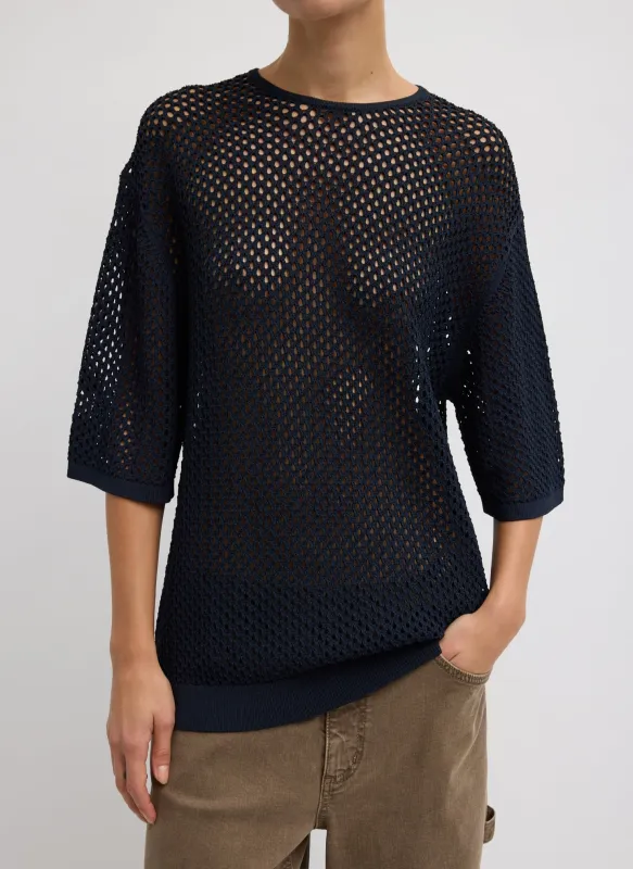 Crochet Netting Oversized Easy T-Shirt made by Tibi